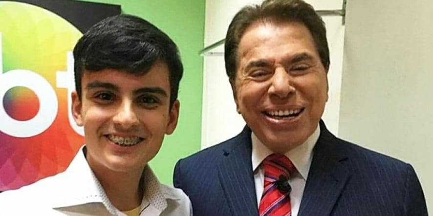 Dudu Camargo e Silvio Santos nos bastidores do SBT (Foto reprodução)