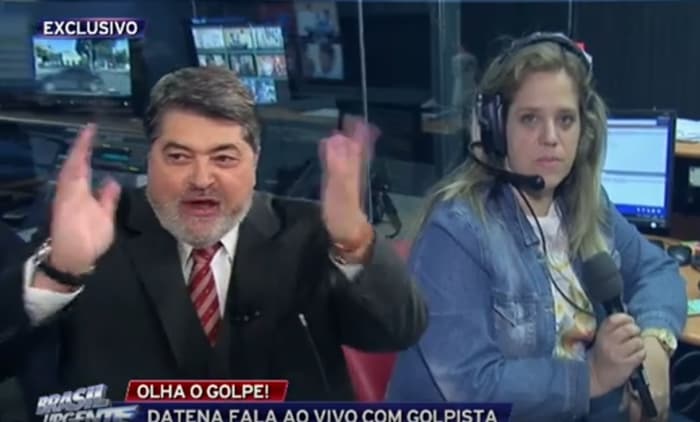 No "Brasil Urgente", Datena liga para bandidos e bate boca ao vivo; veja!
