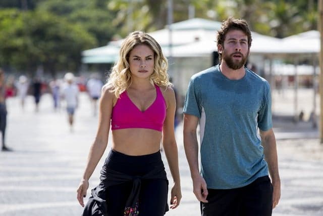 Lua e Pedro Nercessian durante gravação (Foto: Ellen Soares / Gshow)