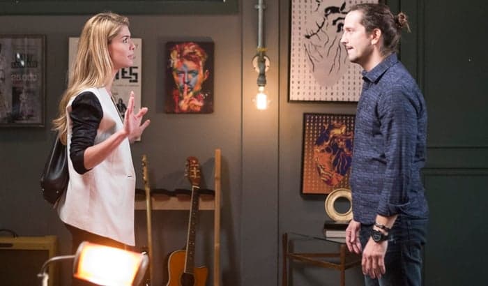 Reta final de "Rock Story": Diana decide ajudar Gui a desmascarar Lázaro