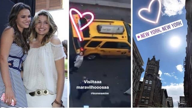 Sasha Meneghel recebe a amiga Bruna Marquezine em New York