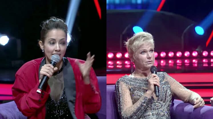 Desmentida por Xuxa, Maytê Piragibe fica irritada e climão toma conta no "Programa do Porchat"; assista