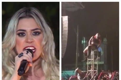 Fã grávida sobe em torre de show de Naiara Azevedo e seguranças são acionados; veja o vídeo