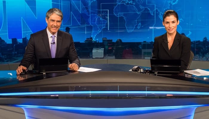 William Bonner e Renata Vasconcellos no Jornal Nacional (Foto: Globo/João Cotta)