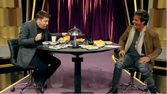 Álvaro e Porchat no programa. Foto - reprodução.