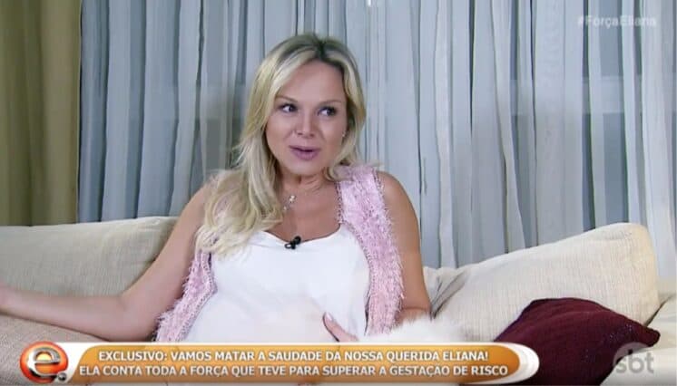 Eliana chora, fala de gravidez de risco e faz agradecimento à Globo