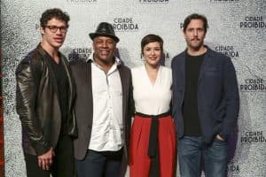 José Loreto, Ailton Graça, Regiane Alves e Vladimir Brichta no lançamento de 'Cidade Proibida' (Foto: Globo/Marilia Cabral/Mauricio Fidalgo)