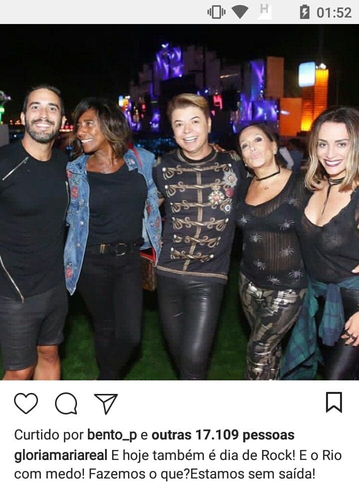 Glória Maria posta foto com legenda "sem noção" e é criticada