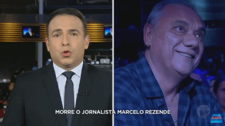 Apresentador da Record chora ao vivo ao noticiar morte de Marcelo Rezende