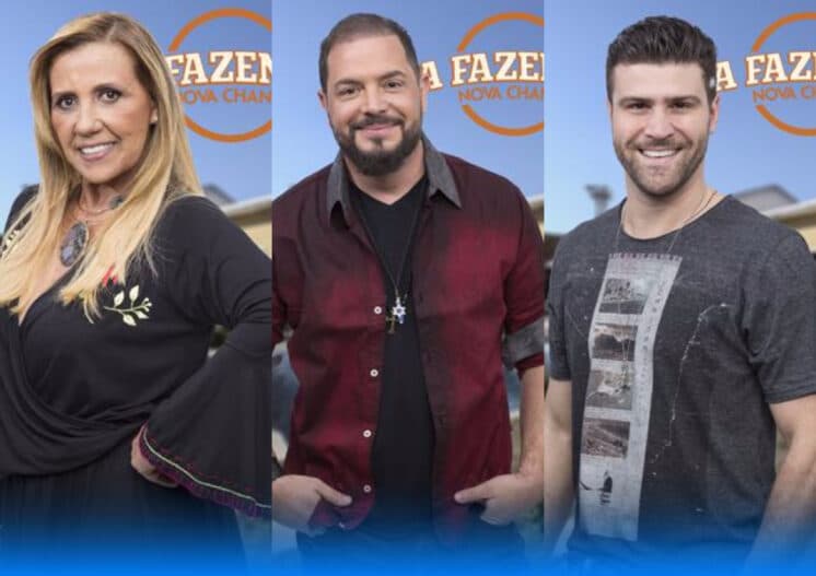 Rita Cadillac, Conrado e Marcelo Ié Ié estão na roça da "Fazenda"