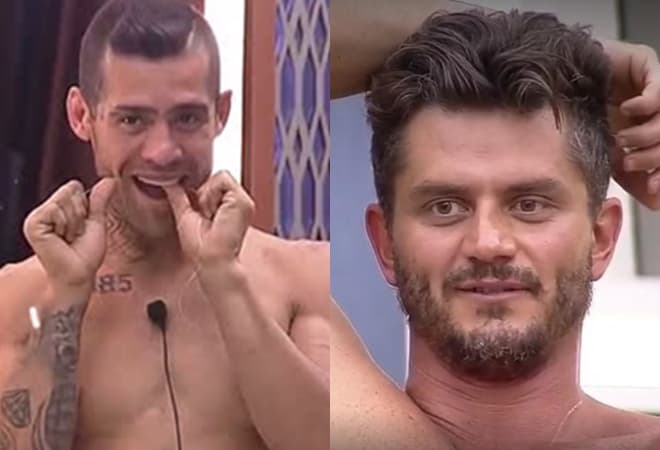 "A Fazenda": Marcos Harter senta em Yuri e faz massagem com rolo