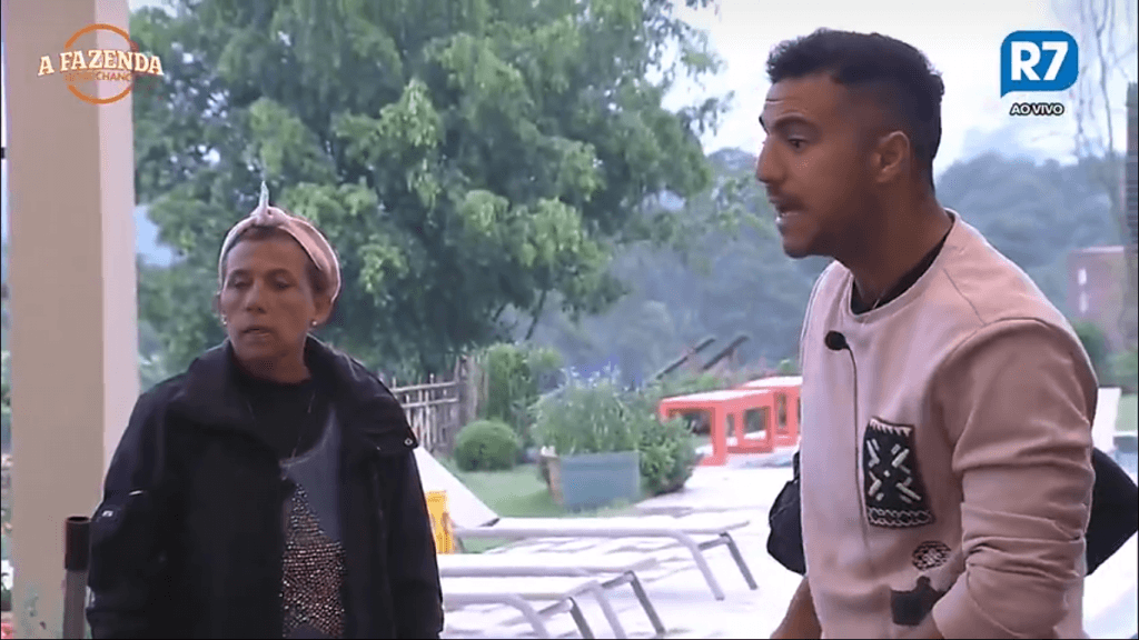 "A Fazenda": Rita Cadillac e Matheus têm briga feia com Marcelo