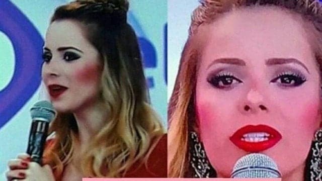Excesso de maquiagem em Sandy viraliza e, irritada, rebate: "Está bem claro que essa foto foi editada"