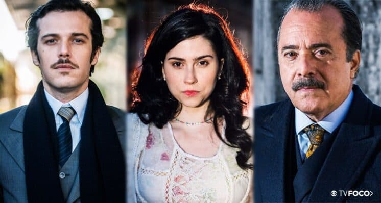 Tempo de Amar: Ambicioso, Fernão revela a Tereza que José Augusto é o seu pai verdadeiro