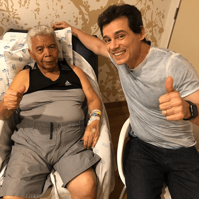 Celso Portiolli visita Roque no hospital: 'Palmas, auditório!'