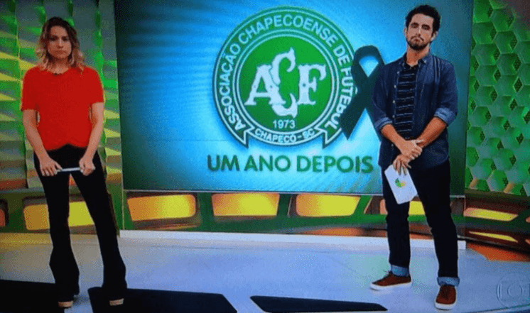 Apresentadores da Globo se emocionam com homenagem à Chapecoense: "Uniu o Brasil"