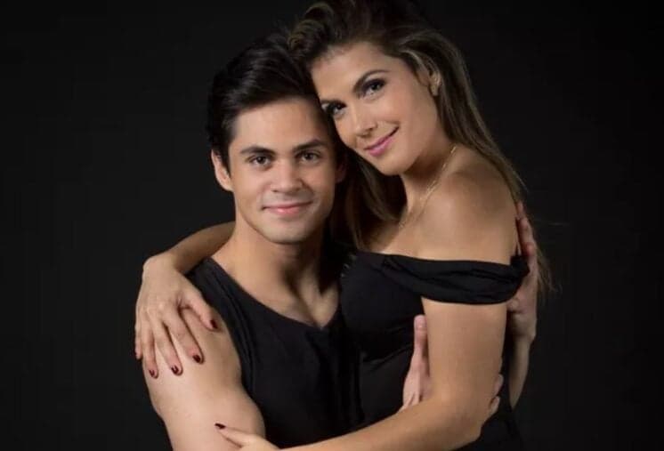 Lucas Veloso comemora um ano de namoro com bailarina do Faustão e agradece apresentador