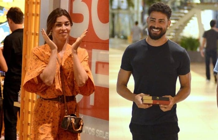 Grazi Massafera e Cauã Reymond vão sem combinar ao mesmo shopping e se encontram