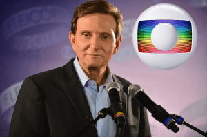 Marcelo Crivella fez graves acusações contra a Globo (Foto: Globo/João Miguel Júnior/Montagem TV Foco) Marcelo Crivella fez graves acusações contra a Globo (Foto: Globo/João Miguel Júnior/Montagem TV Foco)