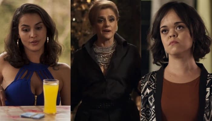 Antes de assassinar Vanessa, Sophia vai cortar vestido de Estela em O Outro Lado do Paraíso