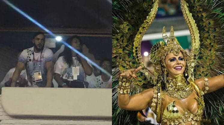 Sem Gracyanne, Belo assiste ao desfile de Viviane Araújo e deixa local em seguida