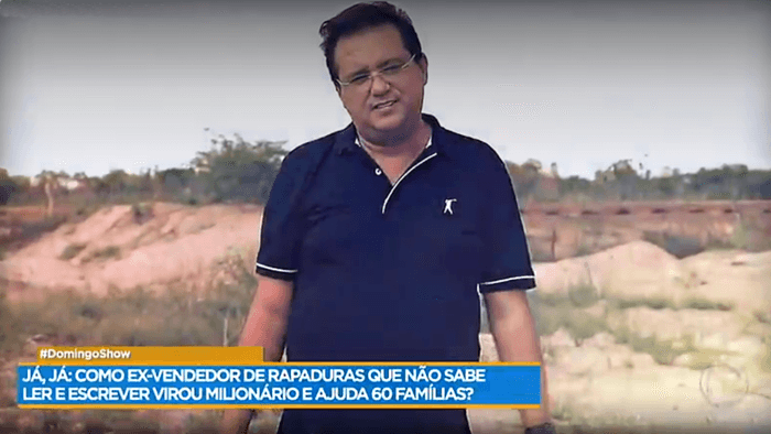 O apresentador Geraldo Luís no Domingo Show (Foto: Reprodução/Record)