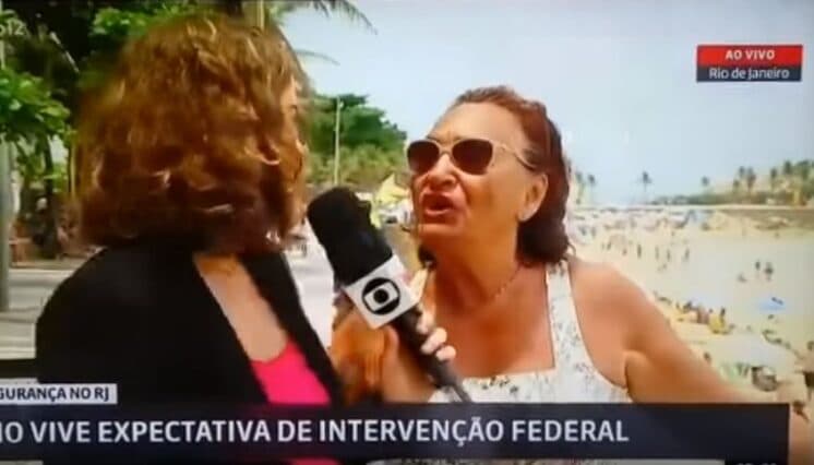 Mulher invade link e chama Globo de lixo ao vivo