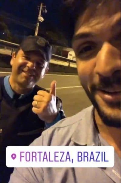 Ex-BBB Lucas é parado por policial (Foto: Reprodução)