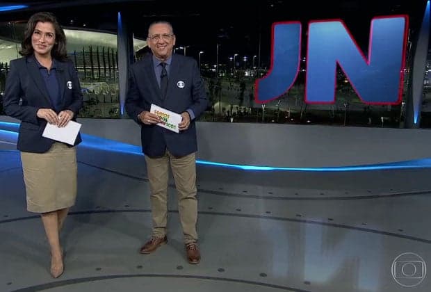 Na Copa do Mundo, Renata Vasconcellos e Galvão Bueno vão apresentar juntos o Jornal Nacional