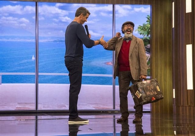 Márcio Garcia e o Tio Mala (Ademir de Souza) (Foto: Globo/Marília Cabral)