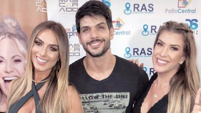 Tentando reconquistar a ex-noiva, ex-BBB Lucas aparece ao lado de Nicole Bahls e de Lorena Improta