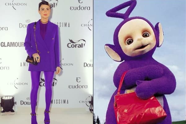 Visual de Thaila Ayala repercute e atriz é comparada à berinjela e chamada de Tinky Winky