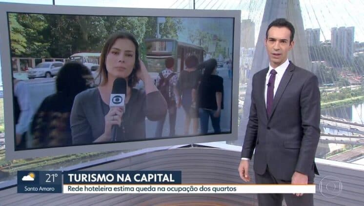Homem faz gesto obsceno na Globo, repórter se revolta e toma atitude ao vivo