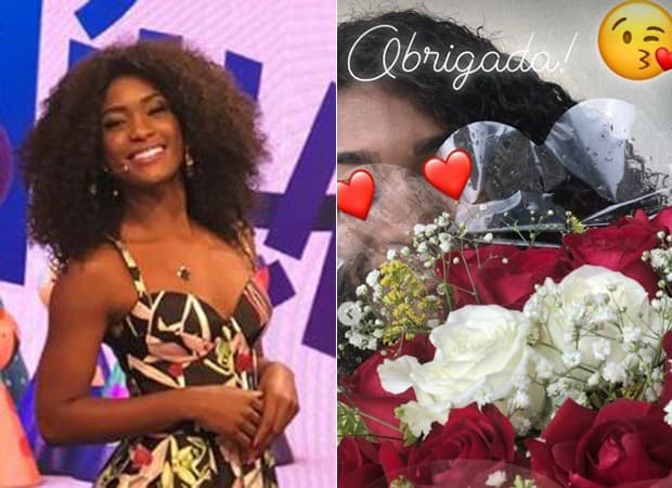 Oi? Erika Januza ganha buquê do ex namorado no dia do aniversário