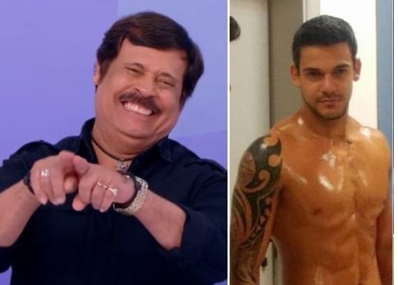 Filho de Carlinhos Aguiar aparece sexy e cheio de óleo em programa do SBT