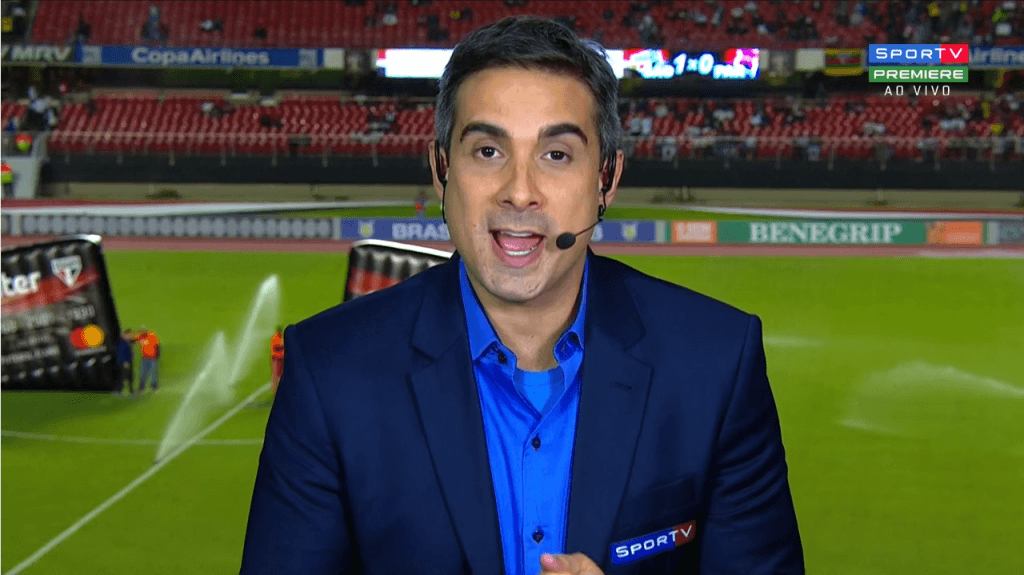 Gustavo Villani já fez sua estreia pelo SporTV (Foto: Reprodução) Gustavo Villani já fez sua estreia pelo SporTV (Foto: Reprodução)