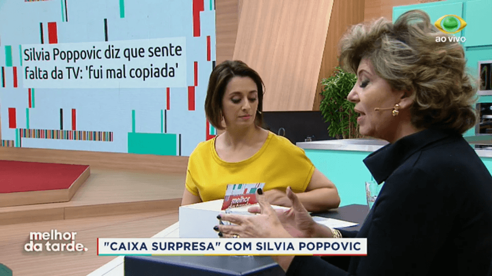 Silvia Poppovic no Melhor da Tarde com Catia Fonseca (Foto: Reprodução)