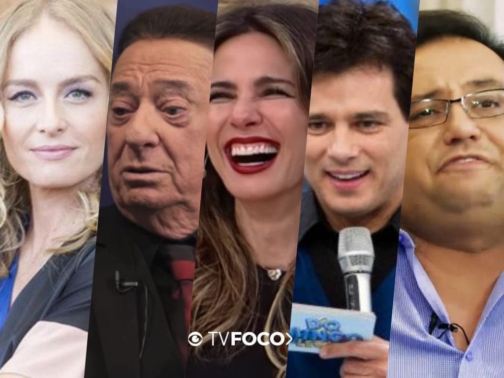 Apresentadores: Angélica, Raul Gil, Luciana Gimenez, Celso Portiolli e Geraldo Luís enfrentam situação complicada nas emissoras de TV (Foto montagem: TV Foco)