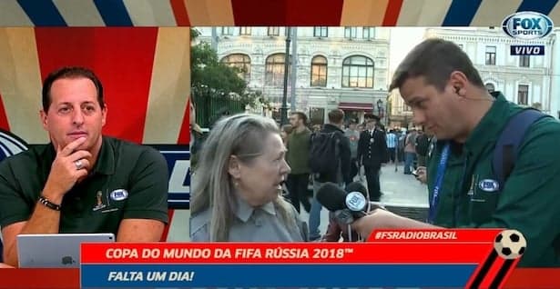 Jackson Pinheiro brasileiro repórter em entrada ao vivo no Fox Sports (Foto: Reprodução/Fox Sports)