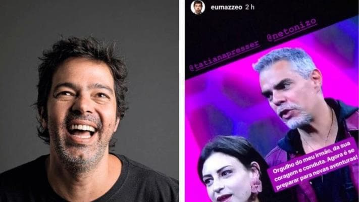 Contratado da Globo, Bruno Mazzeo elogia o irmão, em programa da Record