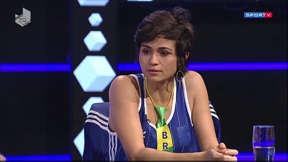 Nanda Costa no programa Zona Mista, do SporTV (Foto: Reprodução/SporTV)