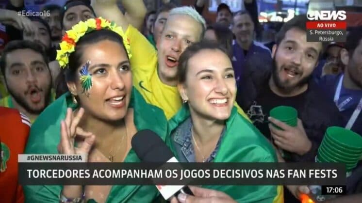 Brasileira solta palavrão em entrevista e repórter fica sem reação ao vivo na Rússia