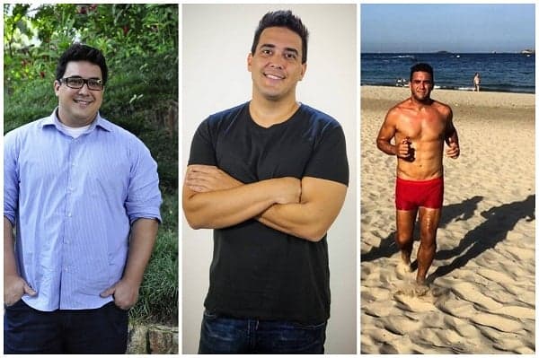 Após cinco anos da cirurgia bariátrica, André Marques faz piada natalina e usa suas fotos de antes e depois