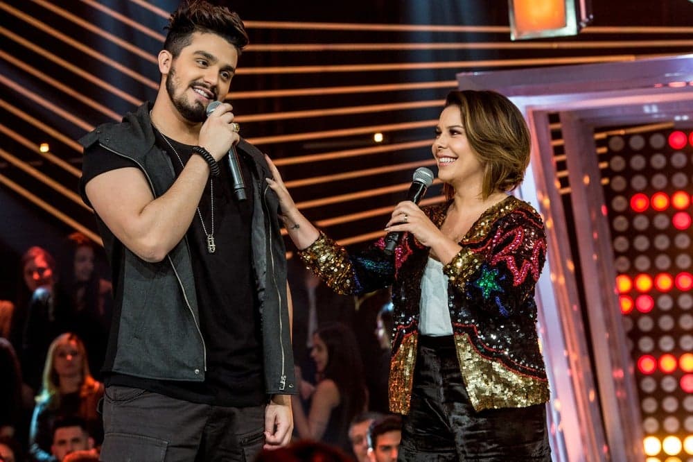 Luan Santana e Fernanda Souza no SóTocaPop (Foto: Globo/Fábio Rocha)
