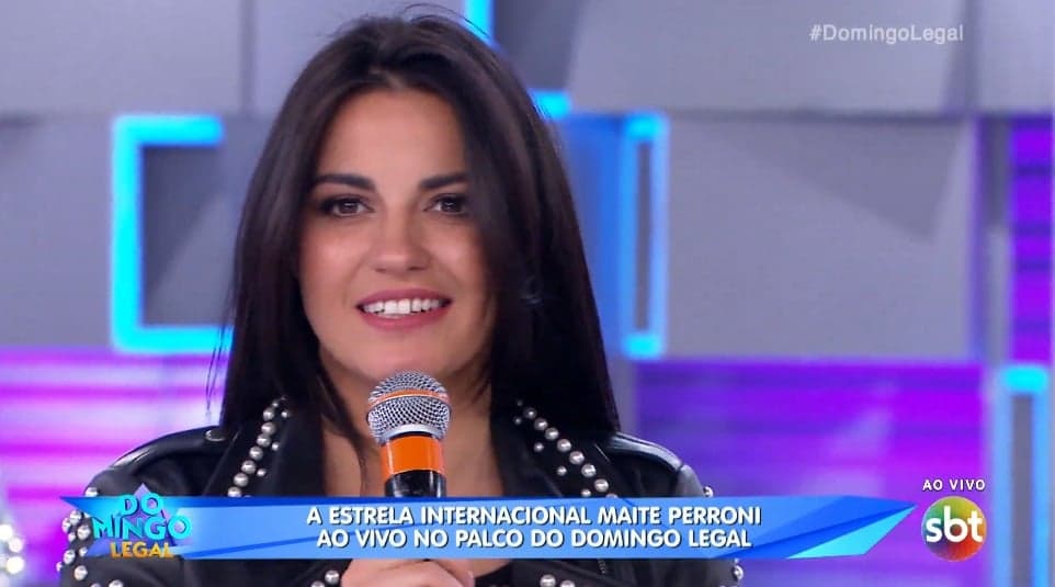 Maite Perroni no Domingo Legal (Foto: Reprodução) Maite Perroni no Domingo Legal (Foto: Reprodução)