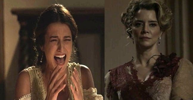 Orgulho e Paixão: Josephine se joga de escadaria e acusa Cecília de tentar matá-la