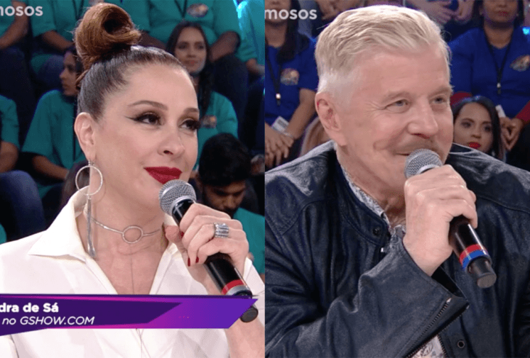 Miguel Falabella e Claudia Raia se estranham ao vivo no Show dos Famosos: "A outra botando palavras na minha boca"