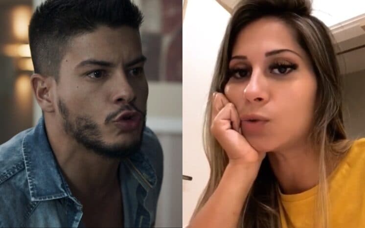 Mayra Cardi coloca Arthur Aguiar contra a parede e revela que ele recebe nudes de fãs