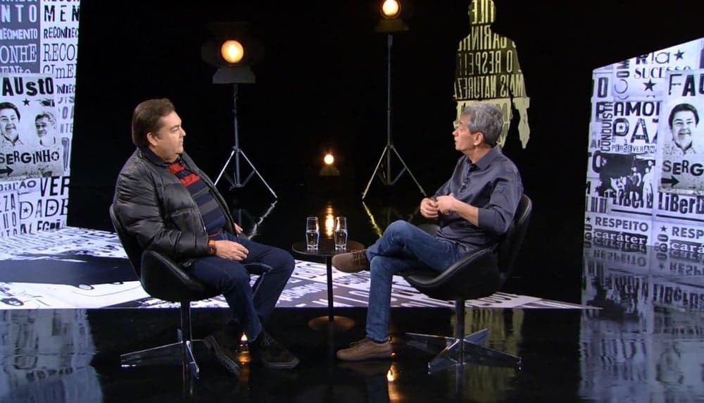 Serginho Groisman entrevistou Faustão (Foto: Reprodução) Serginho Groisman entrevistou Faustão (Foto: Reprodução)