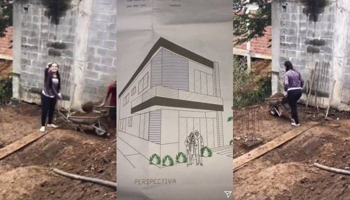 Cantora coloca a "mão na massa" e ajuda construir sua nova mansão no Rio de Janeiro